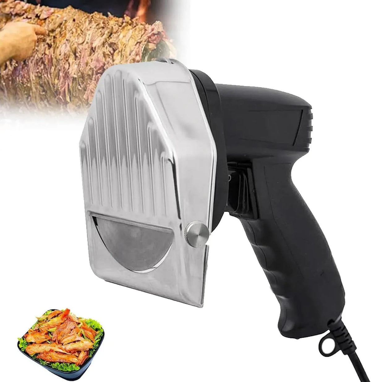 Trancheuse à Kebab électrique, Trancheuse à Viande de Kebab, Trancheuse à Viande électrique Portative de 80 W avec 2 Lames Coupant La Trancheuse de