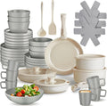 Ustensile de cuisson, tectake® Set de cuisine 46 pcs, Service de table 6 personnes et Batterie de cuisine