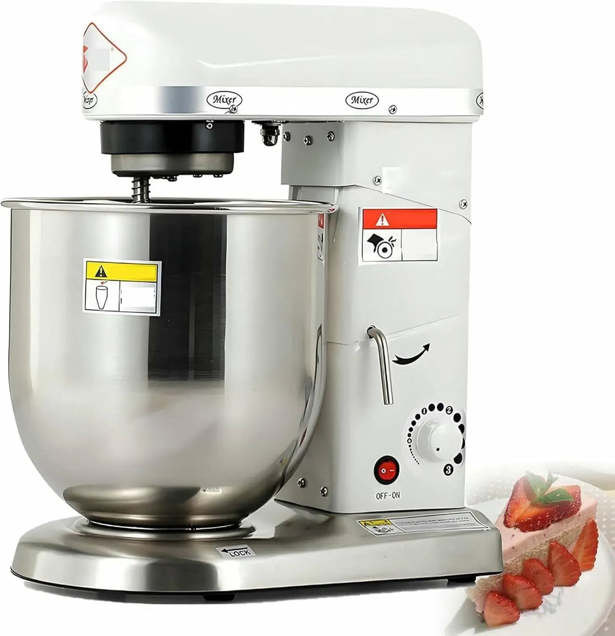 5L/7L/10L White-5L Fouet et Batteur, Crochet pétrisseur, pour pâtissier Professionnel, 5L/7L/10L, la Boulangerie et Autres pâtisseries White-5L, idéal