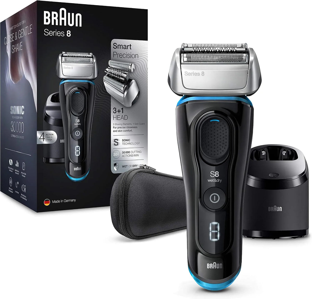 Braun Series 8 8385cc Station, Rasoir, noir, Nouvelle Génération