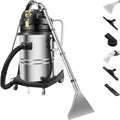 Aspirateur, professionnel, acier inoxydable, nettoyeur tapis professionnel avec 6 embouts d'aspiration, Eau et poussières60 L