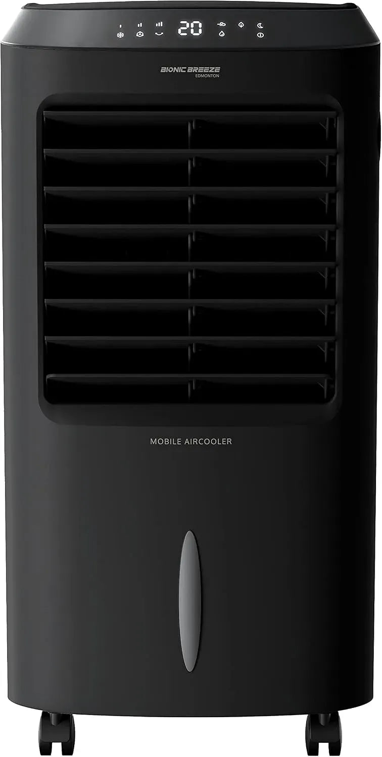 Ventilateur, 10 L, 500 m³/h, JAP, minuteur, grand réservoir, noir, Edmonton Refroidisseur d'air Mobile 500m³/h