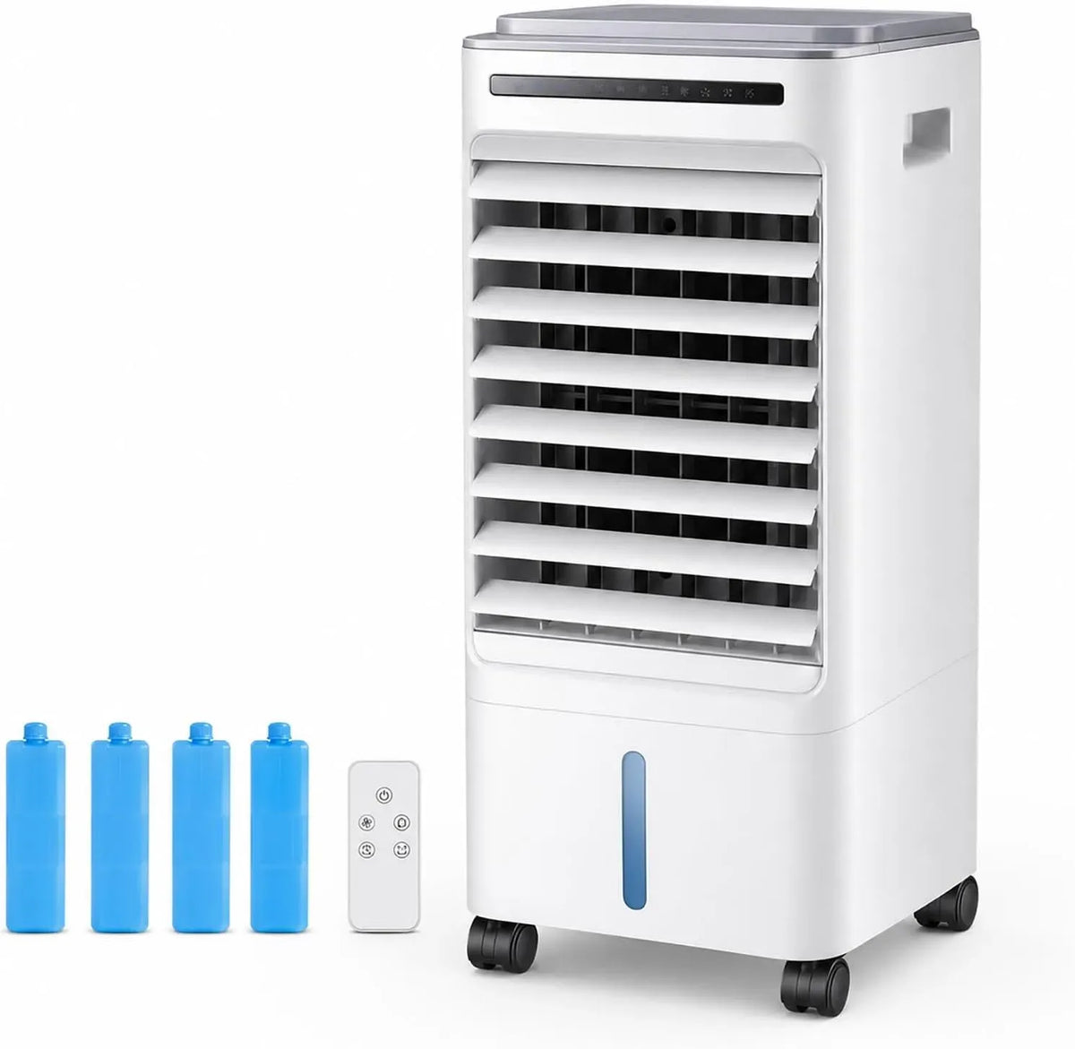 Rafraîchisseur d'air, roulettes de déplacement, minuteur, 3 vitesses, oscillation, Oscillation 90°, Remplissage Supérieur