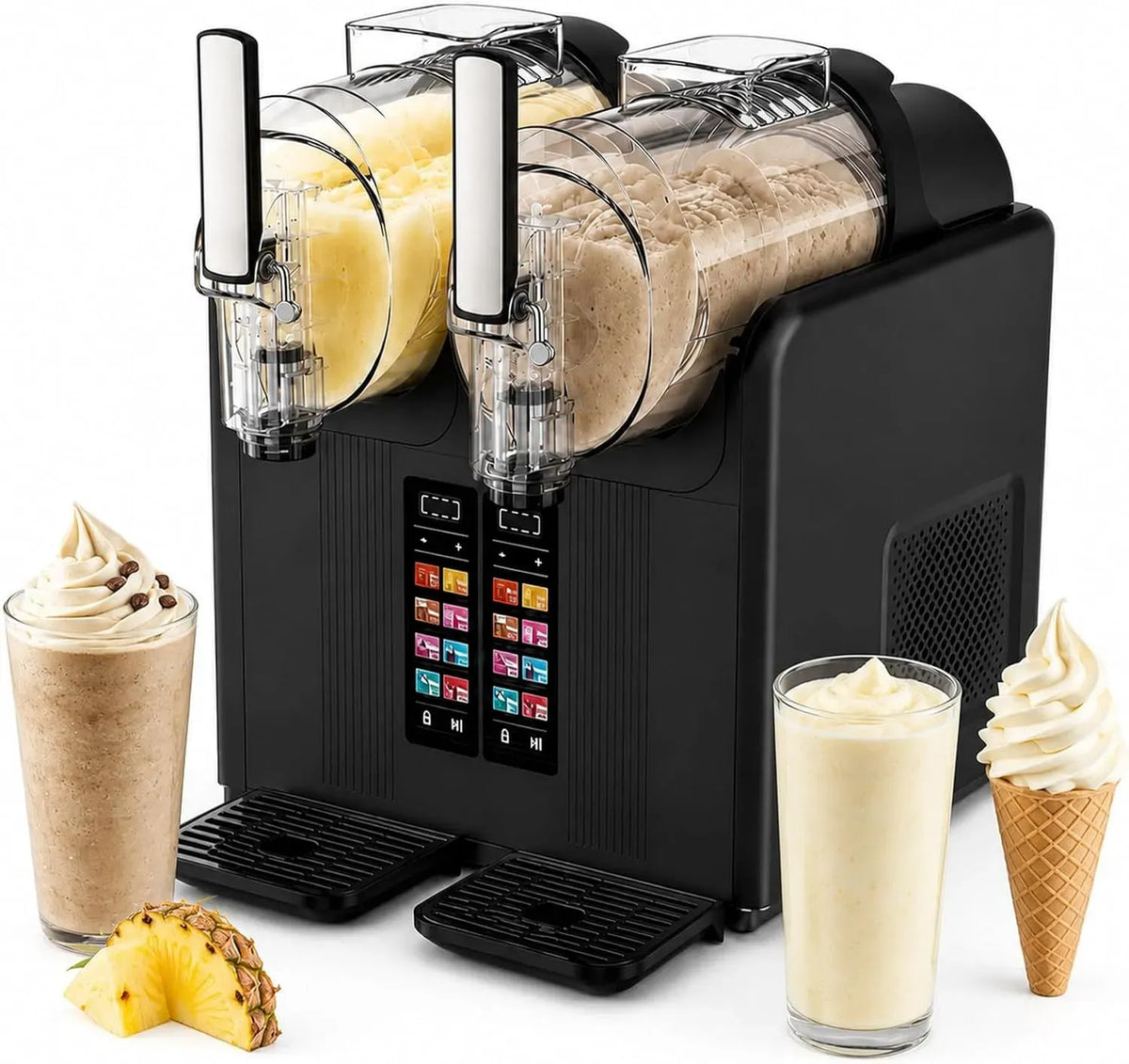 X 2 Machine À Granita, machine à granité, 2 L, 7 programmes, -10 à 0 °C, noir, pour Granitas