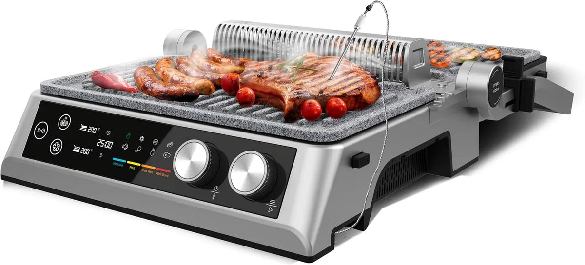 Cecotec Grill, 2400 W, pose libre, tactile, 2 zones de température