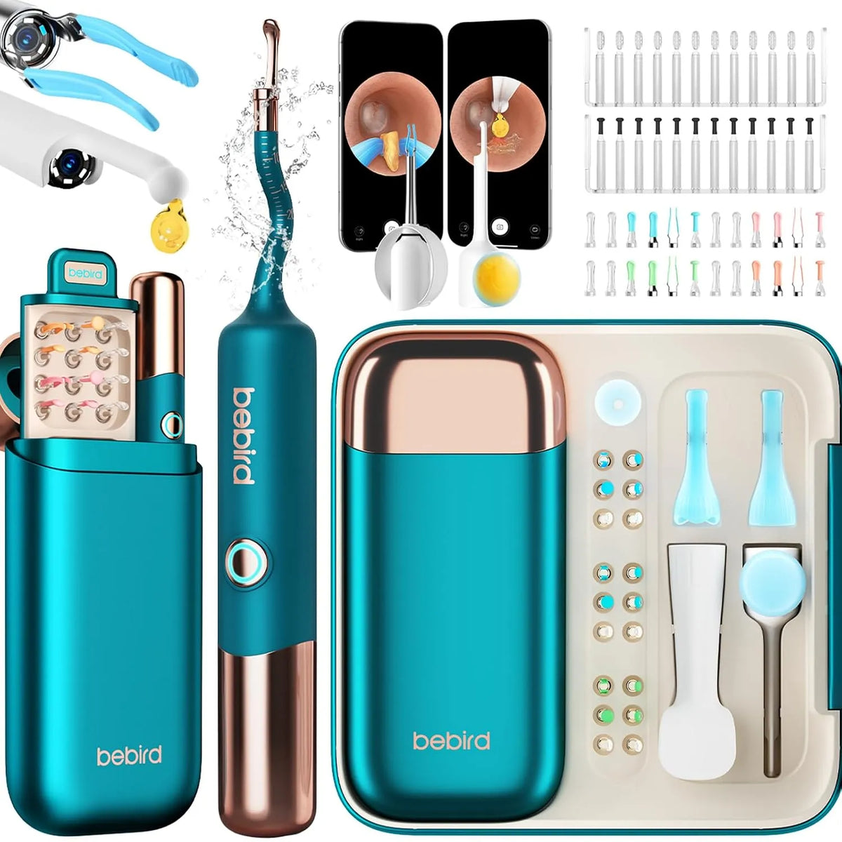 goutteur, Earsight Ultra Camera Oreille Nettoyage, pour Adultes & Enfants, Otoscope oreille Flexible et Lumière, Kit d'ear cure