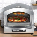 Four électrique à pizza, 30 Cm, 50 à 350 °C, gril, amovible, Chauffage Uniforme à 360° avec éClairage IntéGré, Grille Amovible