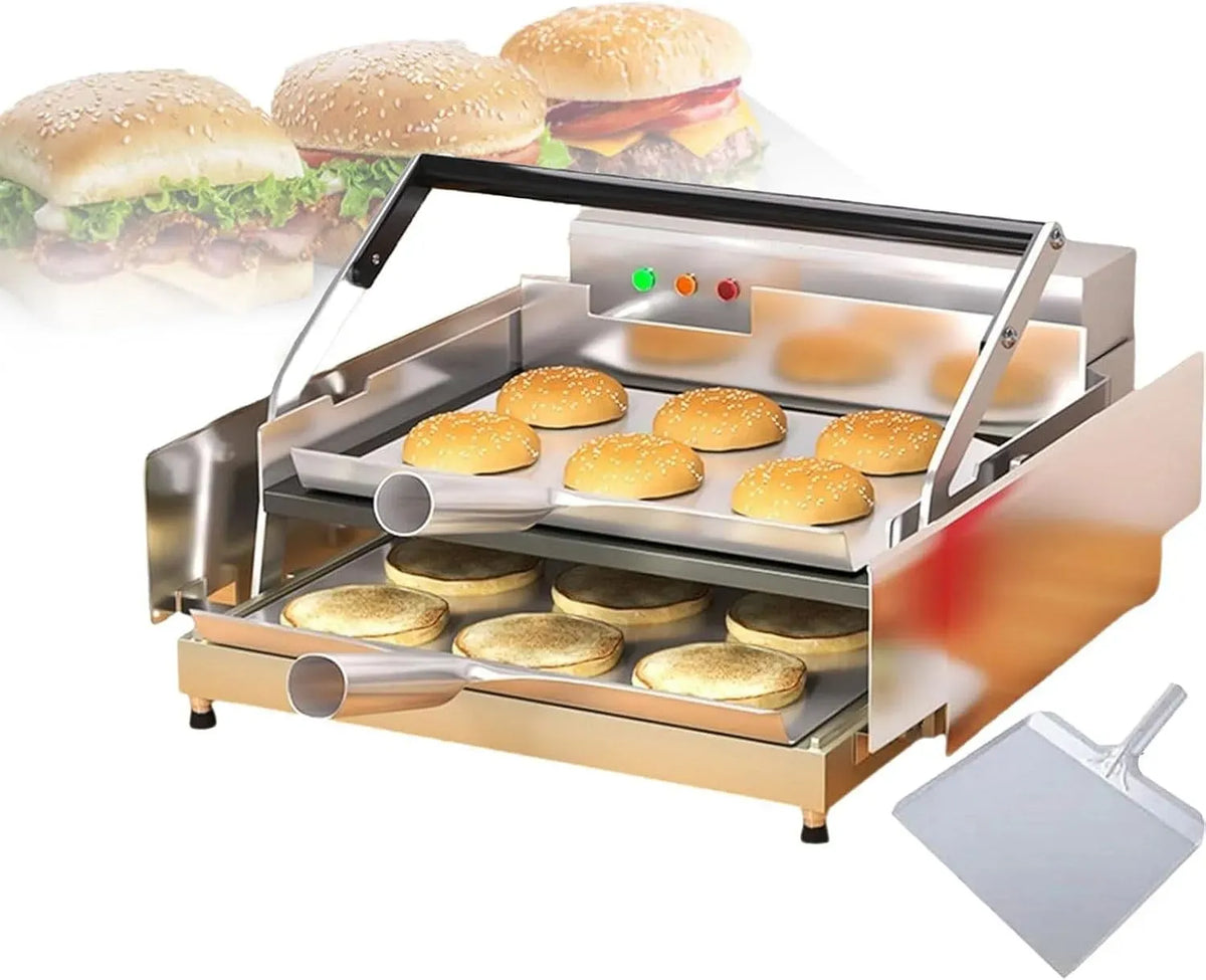 Grille-pain 800/2000W, 2000 W, 50 à 300 °C, minuteur, thermostat, professionnel, contrôle thermostatique, plaque cuisson antiadhésive