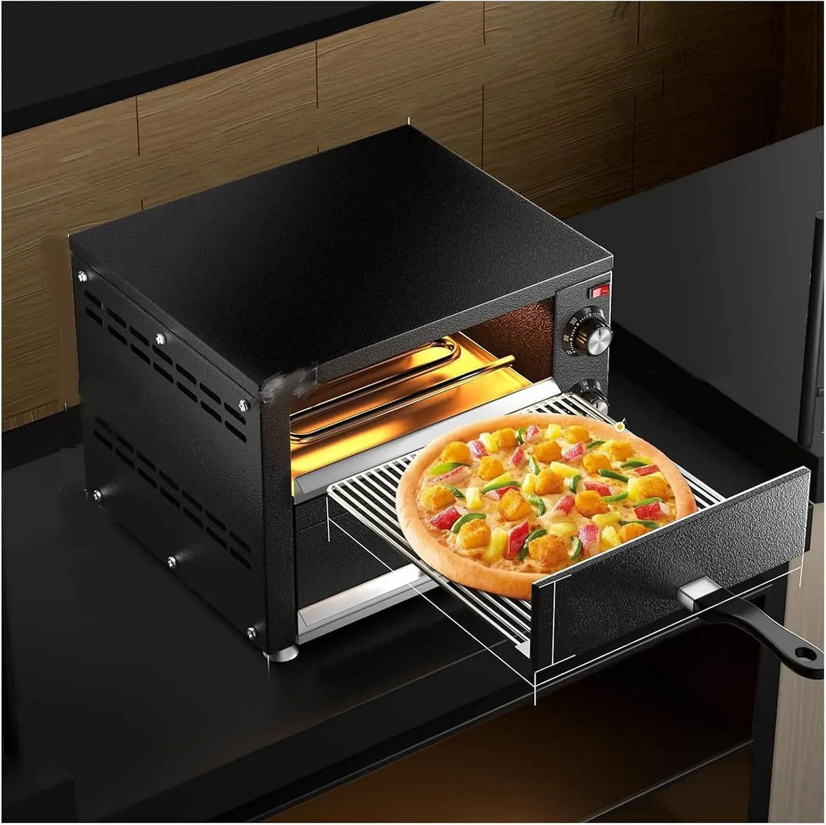 Four électrique à pizza, minuteur, professionnel, acier inoxydable