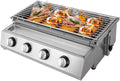 Cuisinière avec four, portable, extérieur, gril, camping, acier inoxydable, Barbecue à gaz à 4 brûleurs, barbecue butane, barbecue de table portable