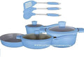 Batterie, batterie de casseroles et poêles, 10 pièces, aluminium, cuisine en aluminium avec revêtement cé