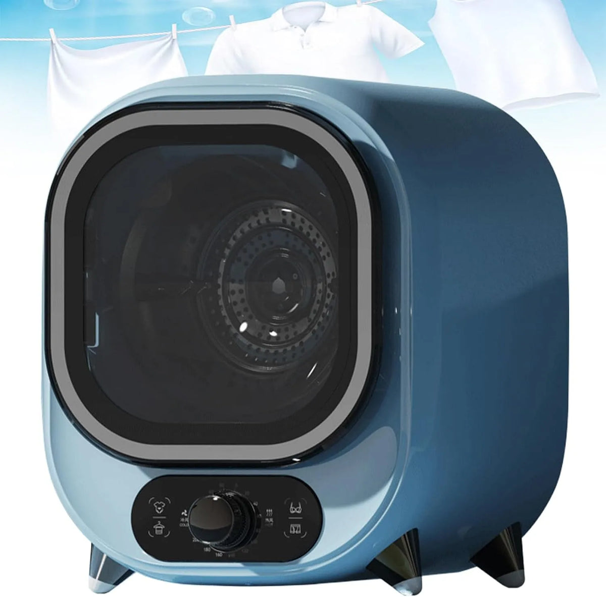 Sèche-linge, 0.8 kg, portable, minuteur, dimensions personnalisables, acier inoxydable, bleu, Petite SéCheuse à Condensation Portable
