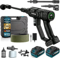Nettoyeur haute pression 4.0Ah 6-en-1, 1500 W, 21 V, écran LCD, Moteur sans Balais 1500W & Écran LCD, Buse & Tuyau 5m pour Voiture et Jardin, 600