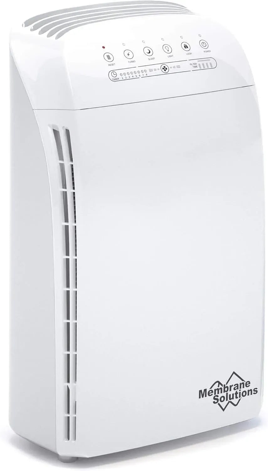 Purificateur d'air, 22 dB, Membrane MSA3, silencieux, Elimine 99,97% des Allergènes, Air Purifier HEPA pour Maison Bureau