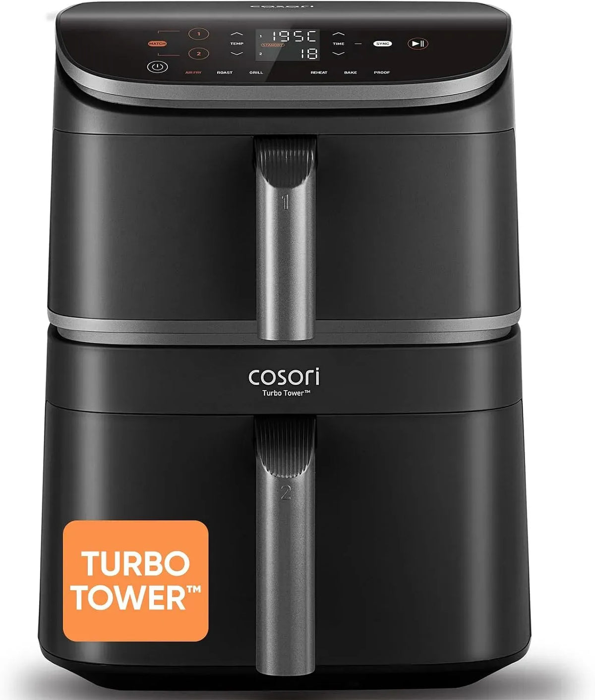 Friteuse à air chaud 6-en-1, 10,8 L, 3 niveaux, 19+ Recettes, 3 Niveaux Cuisson