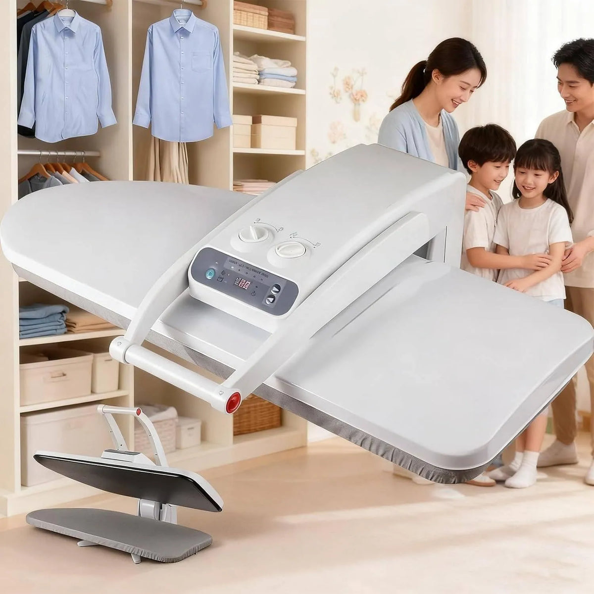 Machine de qualit, Presse, presse à repasser vapeur, 650x240 mm, 1400 W, 50 kg, professionnel, pour Un Repassage Efficace du Linge Nostand