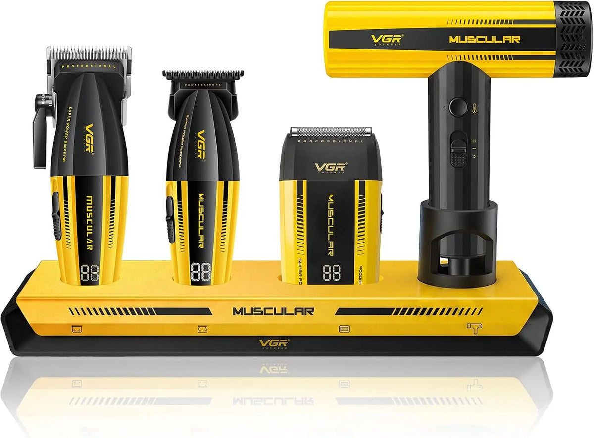 285S4 Avec Station, professionnel, VGR, Kit Tondeuse Cheveux Hommes Professionnel 4 En 1 Avec Station