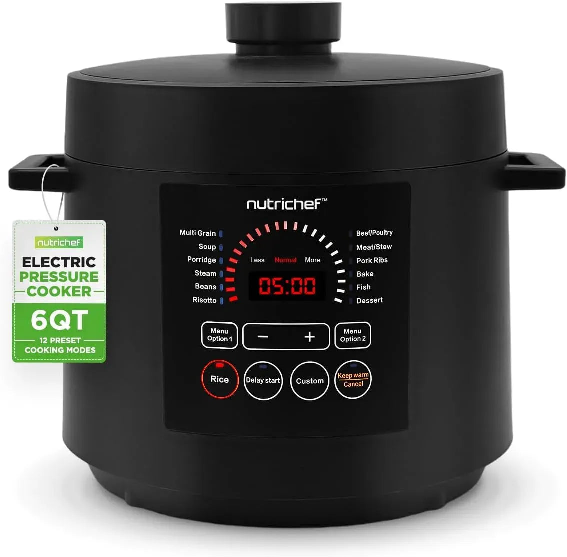 L 12 Multicuiseur, Autocuiseur, cuiseur multifonction électrique, multicuiseur électrique, 6 L, maintien au chaud, 2 zones de température, noir