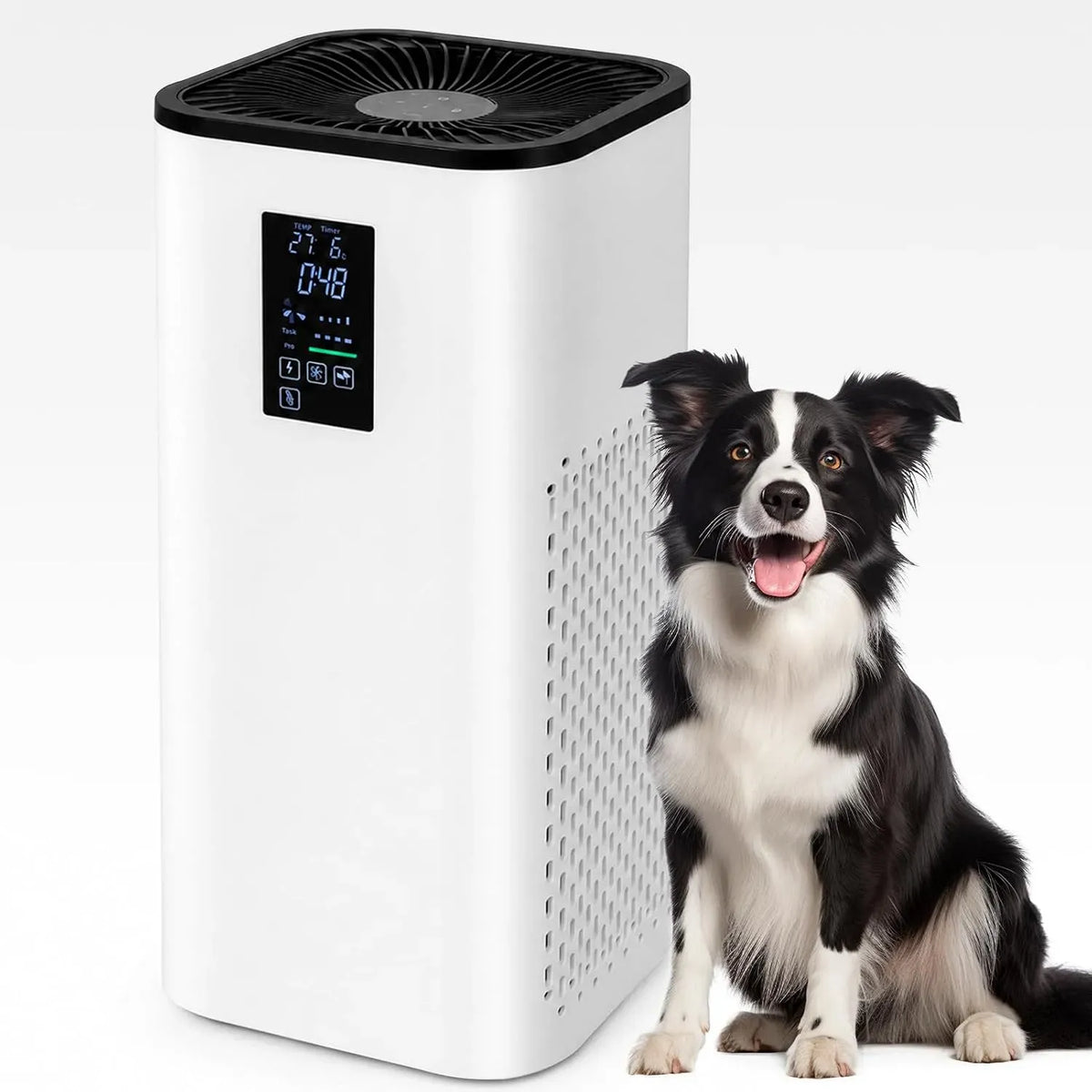 Purificateur d'air CADR 400, 400 m³/h, 20 dB, silencieux, 2 zones de température, filtre à air HEPA avec temps réel PM2