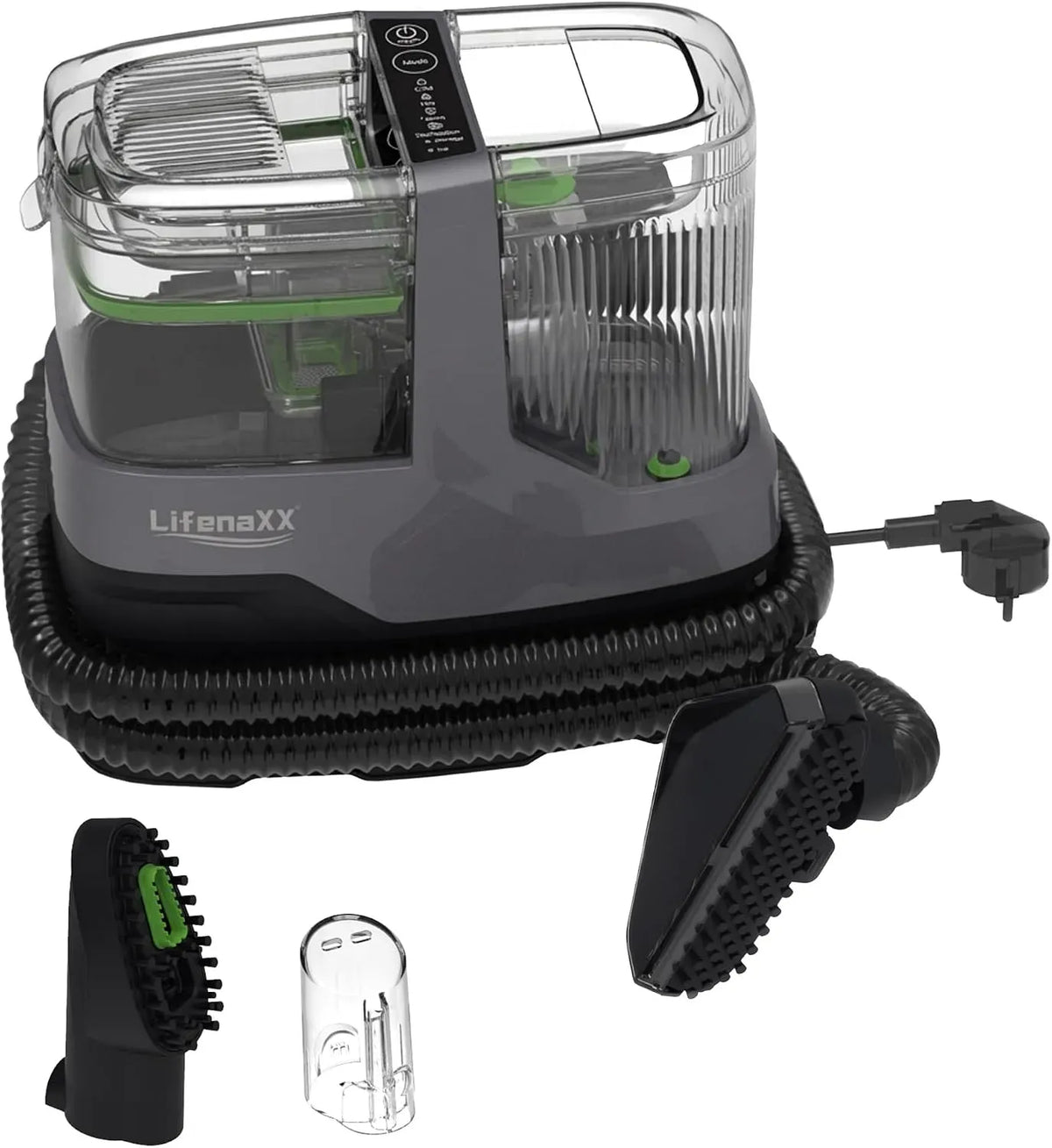 Nettoyeur vapeur LX-069, 1800 W, grand réservoir, Système de Nettoyage Vapeur avec Aspiration Puissante, 8 Accessoires