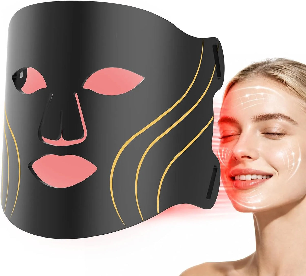 Rechargeable, Masque LED pour le visage, Anti-âge et réduction des rides
