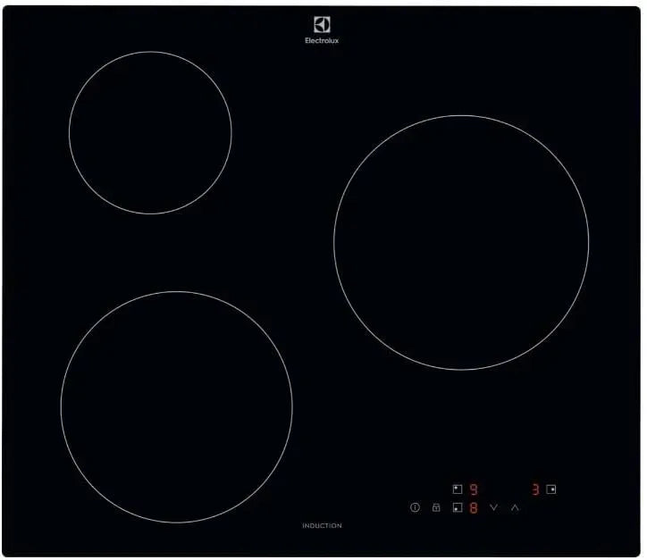 Electrolux CIB60320CK Plaque à induction, 60 cm, 3 foyers, table de cuisson à induction, Boost, verrouillage, minuteur, fonction PowerBoost