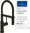Robinet de cuisine, noir, bec pivotant à 360° avec ressort en spirale, 143 mm, 92730006
