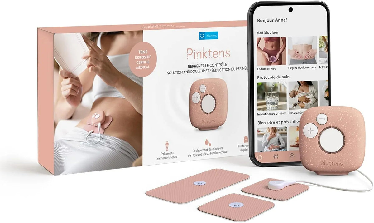 Renforcement du périnée, Soulagement des douleurs menstruelles et de l'endométriose, Pinktens Dispositif médical connecté pour le confort féminin