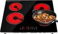 Plaque vitrocéramique, 60CM, 4 foyers, 6000 W, encastrable, tactile, minuteur, verrouillage, Table de Cuisson Encastrable 60CM