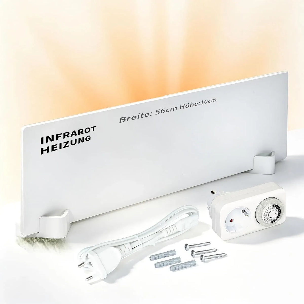 Radiateur électrique, 50 W, minuteur, appareil de chauffage, Chauffage mural infrarouge à économie d'énergie