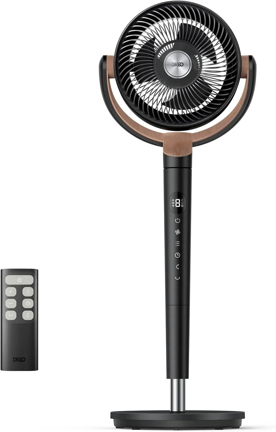 Ventilateur, 107 cm, 1615 m³/h, 20 dB, DREO, oscillation, silencieux, portée du vent 26 m, hauteur réglable 94–107 cm, débit d'air 1615 m³/h