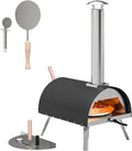 Four électrique à pizza, 12 pouces, portable, extérieur, gril, amovible, acier inoxydable, Fabrique à pizza portable à granulés de bois, gril inox