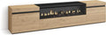 Meuble TV, 80 pouces, 200x45x35cm, noir, foyer électrique, Skraut Home