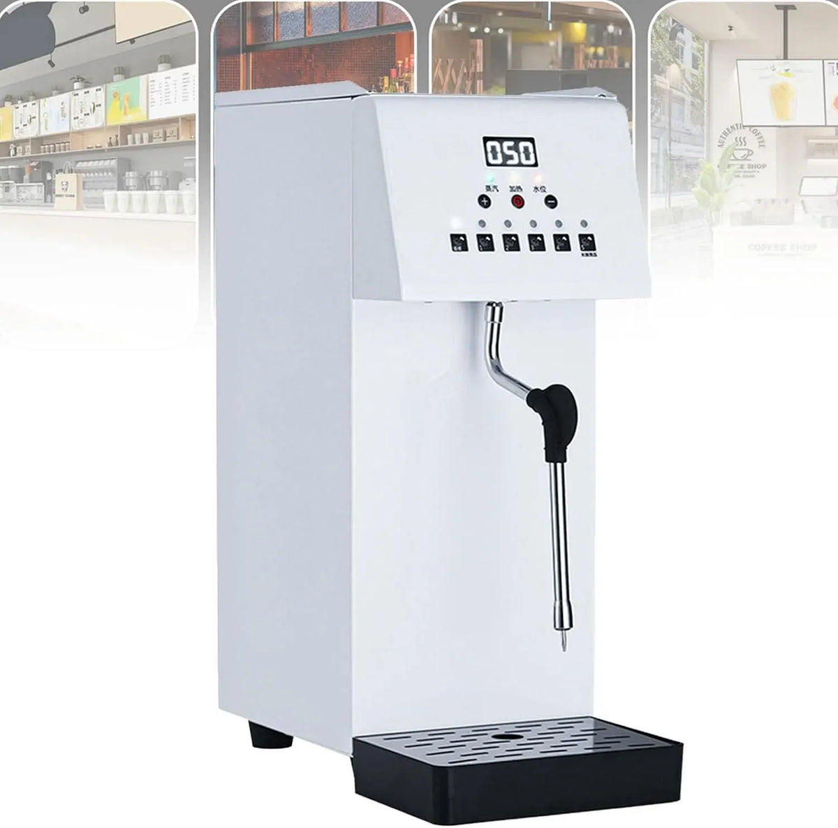 Mousseur à lait, 6 L, 500 W, émulsionneur à lait, vapeur, professionnel, acier inoxydable, appareil électrique pour faire bouillir de l'eau à bulles