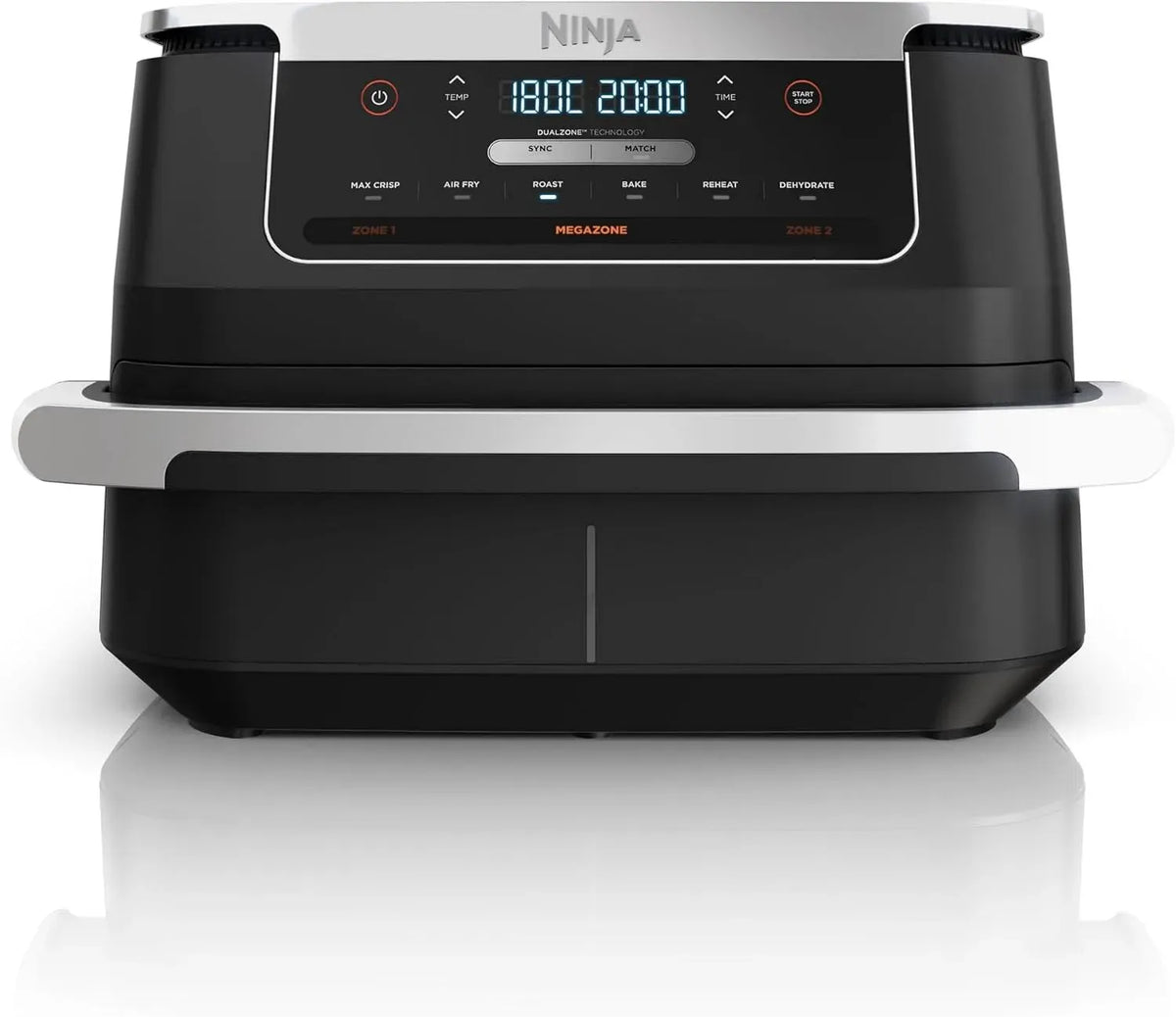 Ninja AF550EU 6-en-1 Lave-vaisselle, 6,6 L, noir, FlexDrawer Friteuse sans huile, Air Fryer à double bac 6,6L, appareil de cuisine multifonction