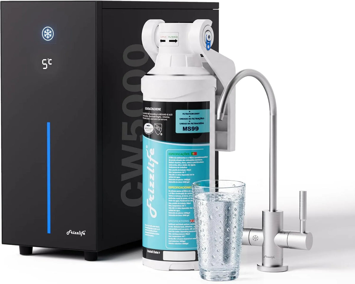 Évier de cuisine CW5000+MS99, Refroidisseur, Filtre, Frizzlife Refroidisseur d'Eau sous évier avec Filtre