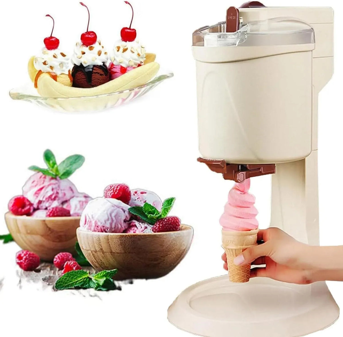 Machine à Glace, machine à glace et sorbet, 1000 ml, pour Glace