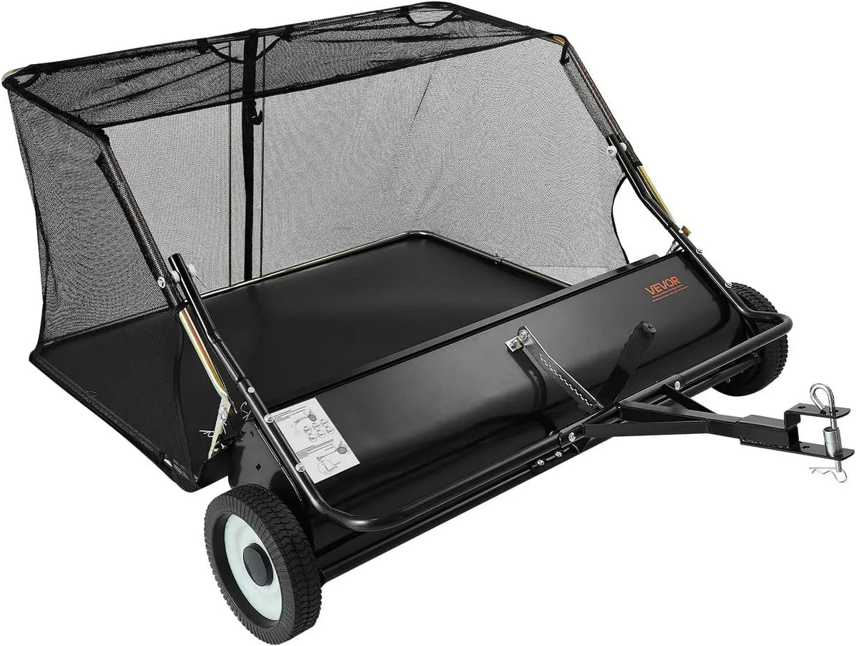 VEVOR Ramasseur, machine de balayage des sols, balayeuse de sol, 122 cm, 566 L, pour Balayer Débris Secs Mauvaises Herbes de Jardin