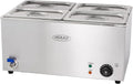 Chauffe-plats de buffet GN1/4, 30 à 85 °C, professionnel, restaurant, Hakka Bain-Marie Professionnel avec 4 x, Température réglable 30-85 °C