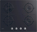 Candy CDK6KB Plaque de cuisson à gaz, gril, fonte, table de cuisson à gaz, grilles fonte, 4 foyers gaz
