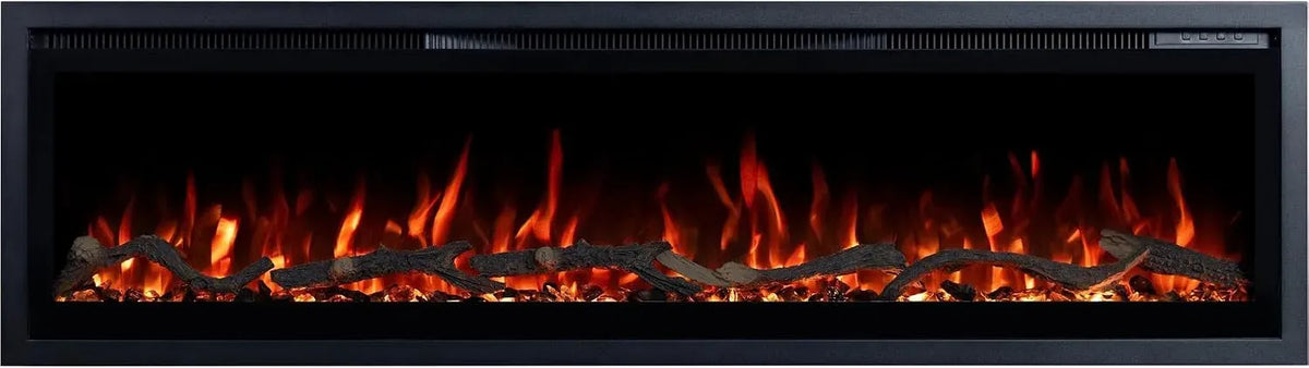 Radiateur électrique, 126x35x12 cm, 1800 W, encastrable, Regal Cheminée électrique 126, pour mur et encastrable