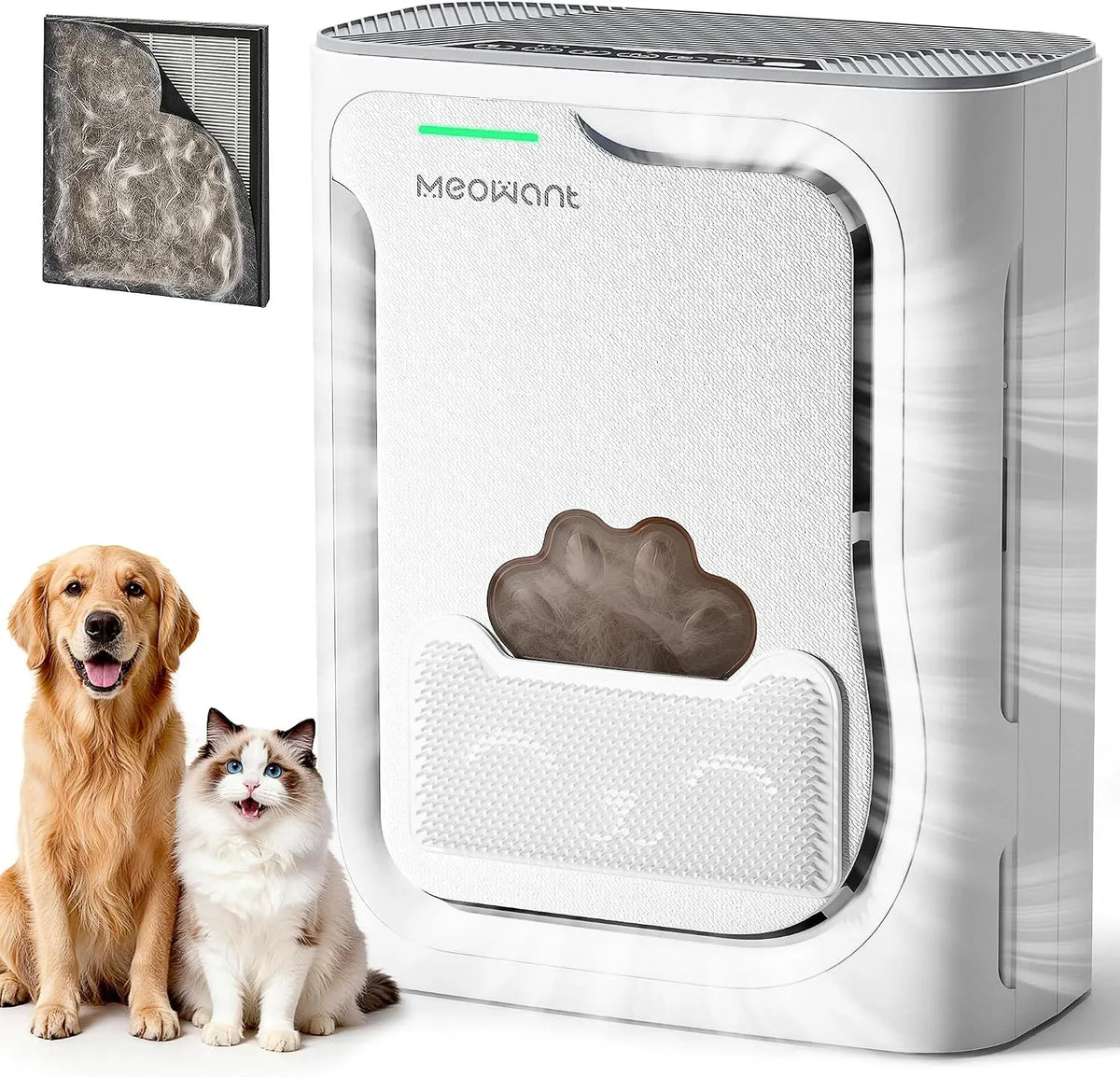 Moniteur H13, filtre HEPA, écran pour ordinateur, Meowant Purificateurs d'air pour animaux domestiques